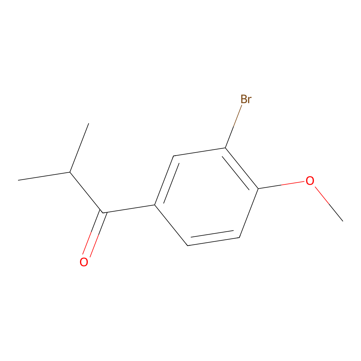 1-(3-Bromo-4-methoxyphenyl)-2-methyl-1-propanone molecular structure, CAS 75187-45-0