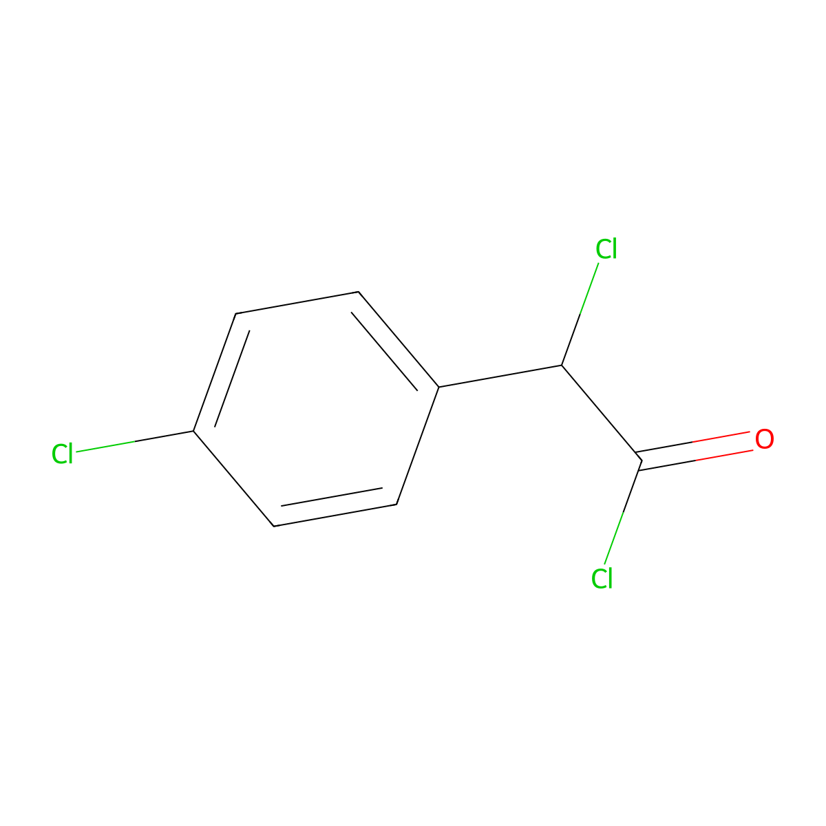 2-Chloro-2-(4-chlorophenyl)acetyl chloride molecular structure, CAS 75188-06-6