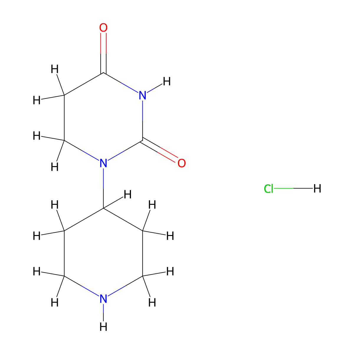 1-(Piperidin-4-yl)-1,3-diazinane-2,4-dione hydrochloride molecular structure, CAS 75188-72-6
