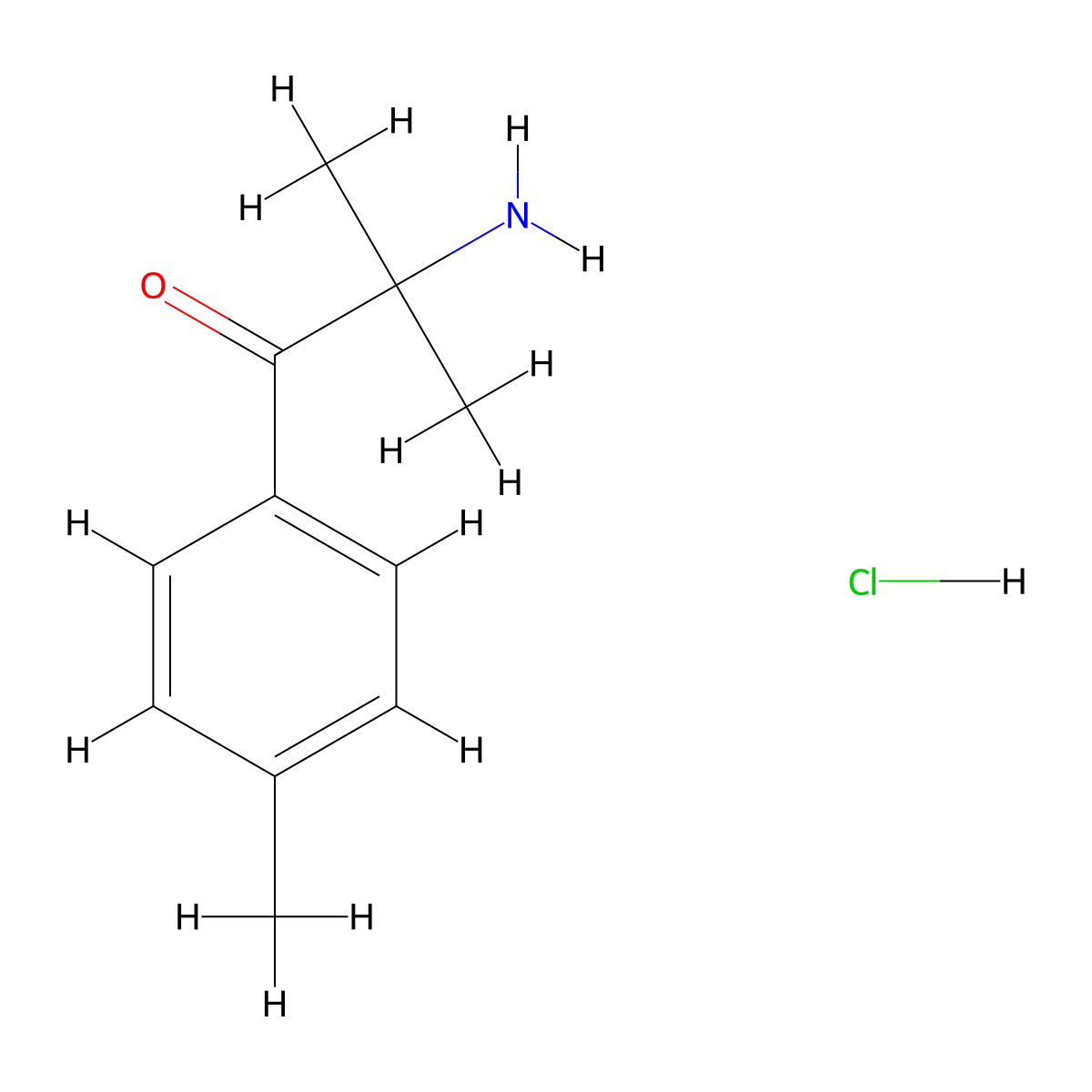 2-Amino-2-methyl-1-(4-methylphenyl)propan-1-one hydrochloride molecular structure, CAS 75189-21-8