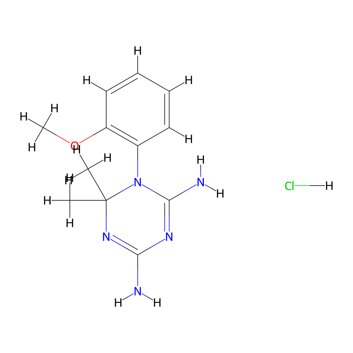 1-(2-Methoxyphenyl)-2,2-dimethyl-1,3,5-triazine-4,6-diamine, chloride molecular structure, CAS 75191-40-1