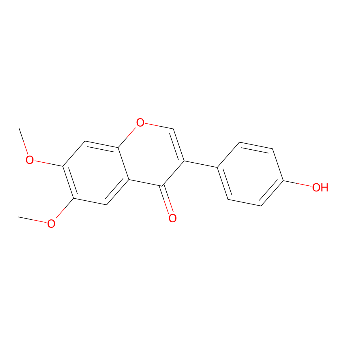 3-(4-Hydroxyphenyl)-6,7-dimethoxychromen-4-one molecular structure, CAS 75199-40-5