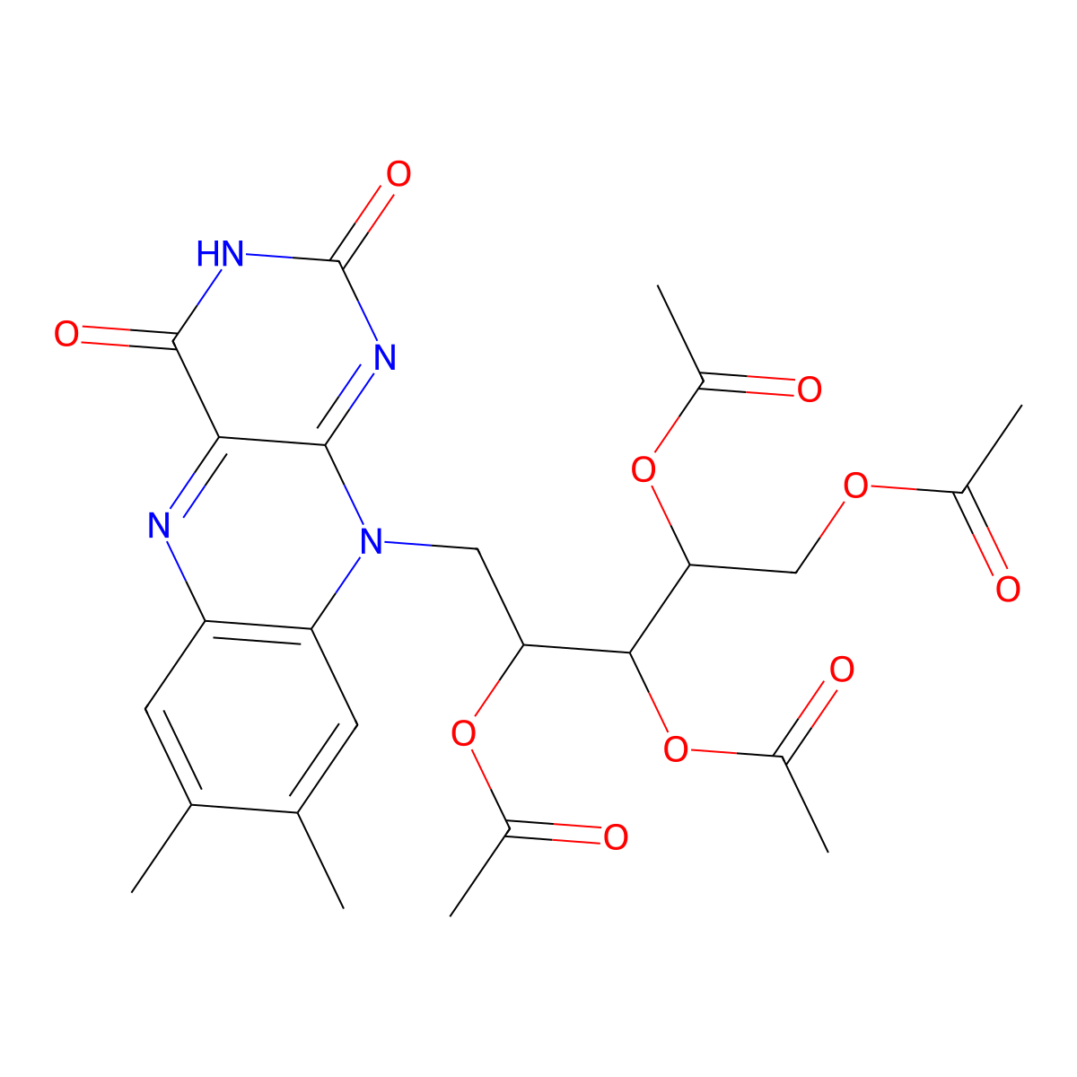 Riboflavin tetraacetate molecular structure, CAS 752-13-6