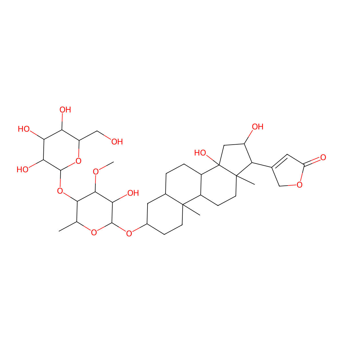 Digitalin molecular structure, CAS 752-61-4