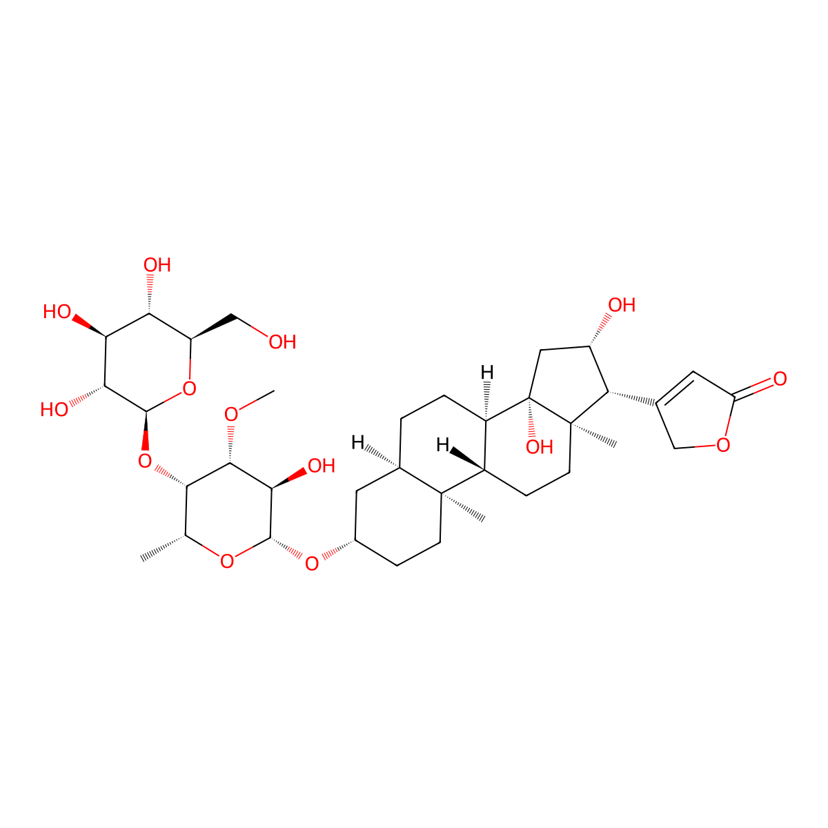 Digitalin molecular structure, CAS 752-61-4