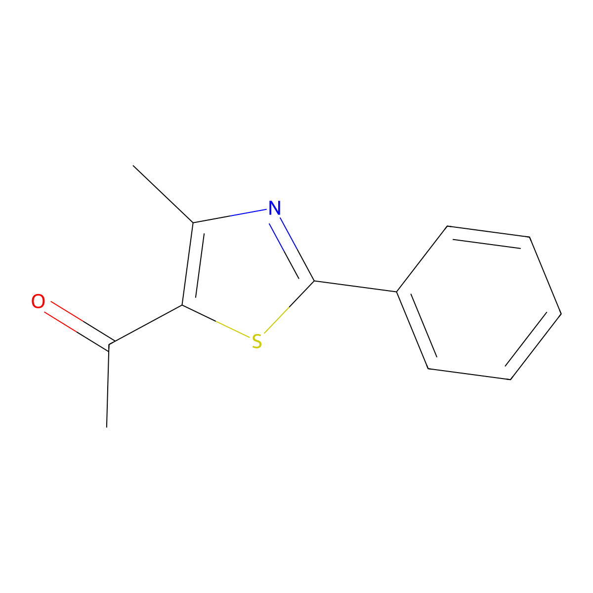 1-(4-Methyl-2-phenyl-1,3-thiazol-5-yl)ethan-1-one molecular structure, CAS 7520-94-7