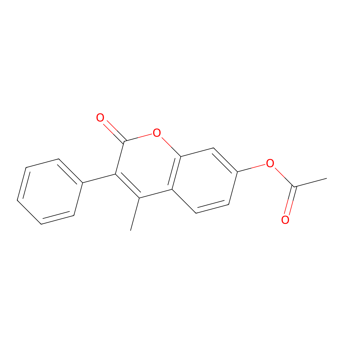 4-methyl-2-oxo-3-phenyl-2H-chromen-7-yl acetate molecular structure, CAS 75200-57-6