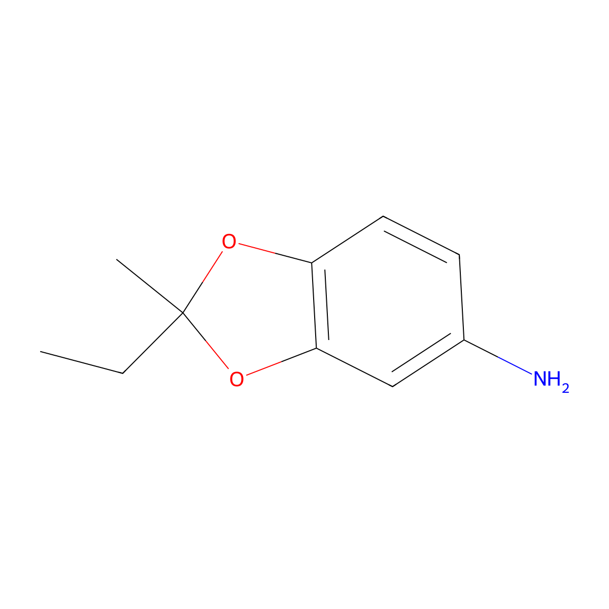 2-ethyl-2-methyl-2H-1,3-benzodioxol-5-amine molecular structure, CAS 75200-74-7