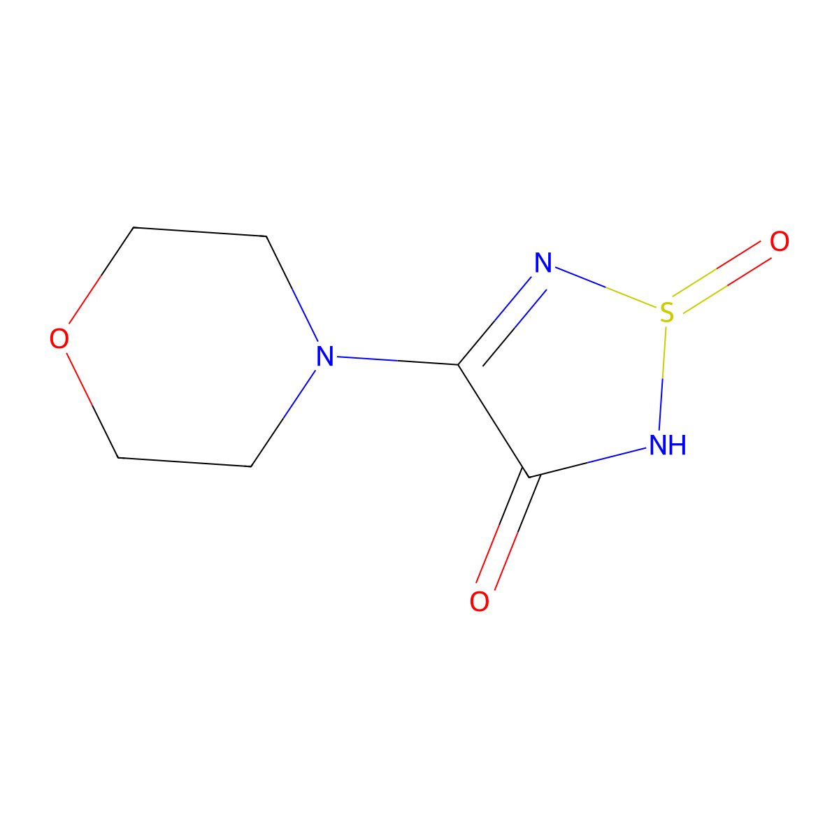 4-(Morpholin-4-yl)-1,2,5-thiadiazol-3(2H)-one 1-oxide molecular structure, CAS 75202-36-7