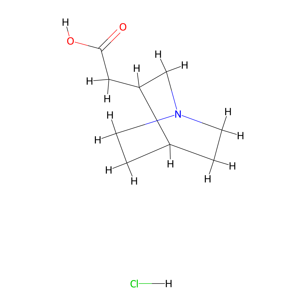 2-(Quinuclidin-3-yl)acetic acid hydrochloride molecular structure, CAS 75208-56-9