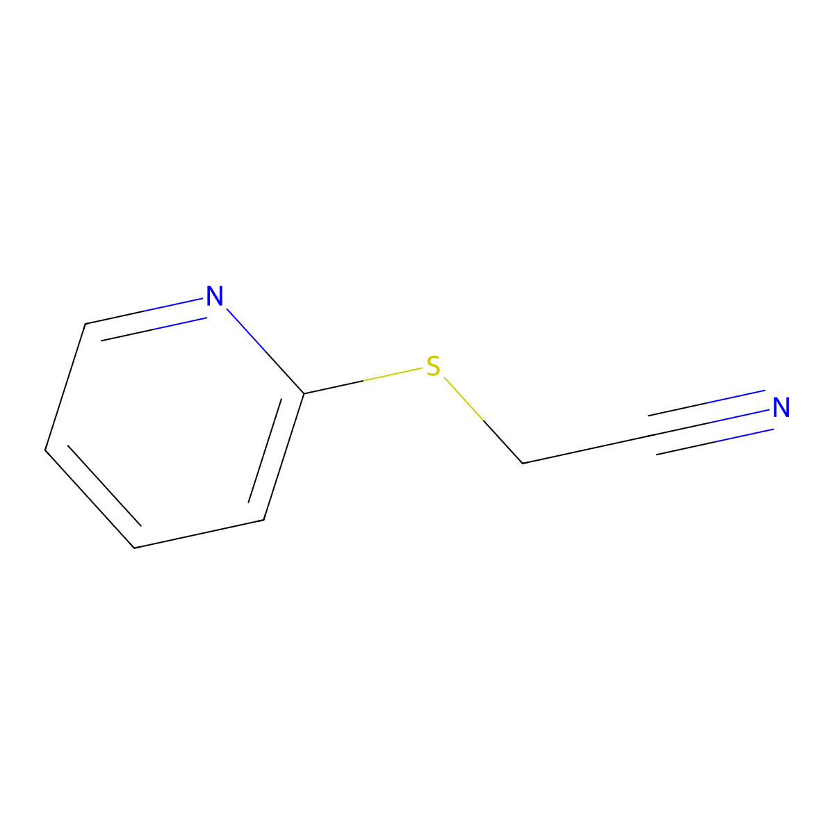 Pyridine-2-thioacetonitrile molecular structure, CAS 7521-19-9