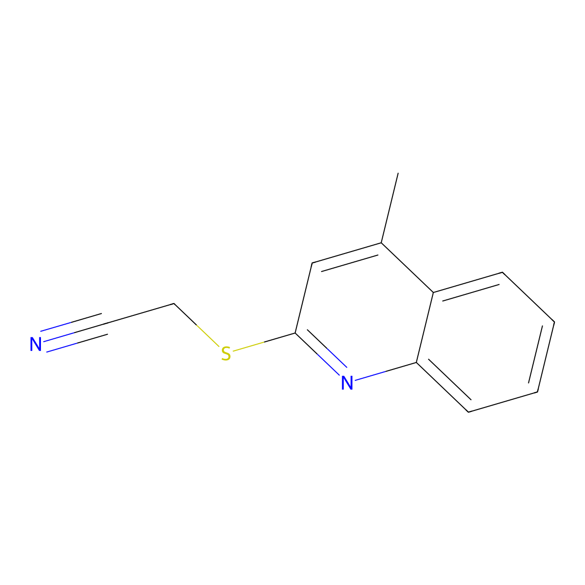 2-(4-Methylquinolin-2-yl)sulfanylacetonitrile molecular structure, CAS 7521-23-5