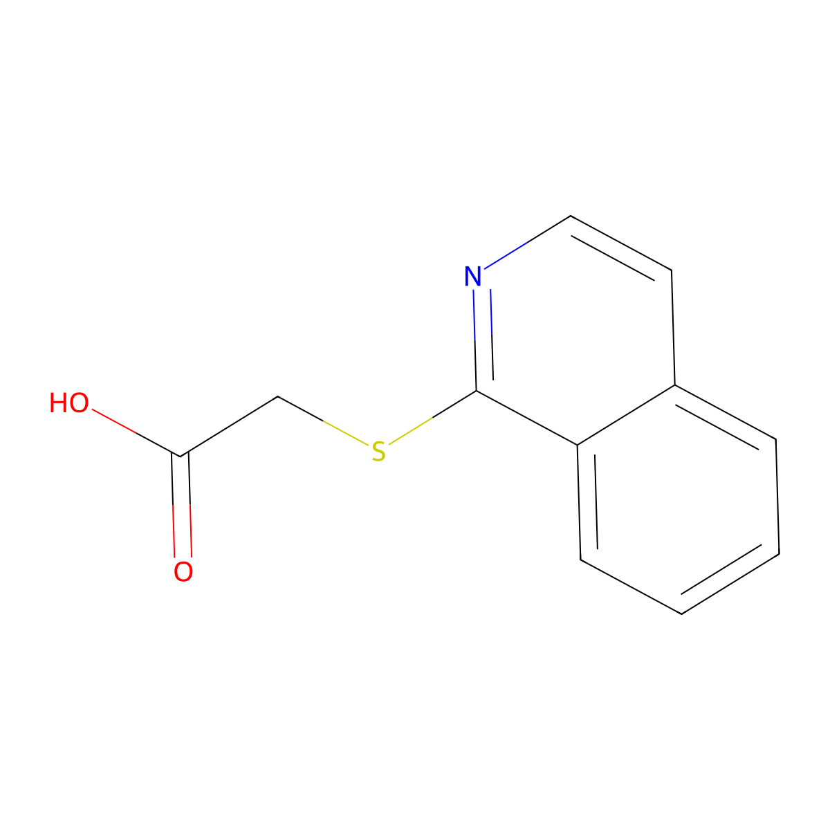 2-(Isoquinolin-1-ylsulfanyl)acetic acid molecular structure, CAS 7521-25-7