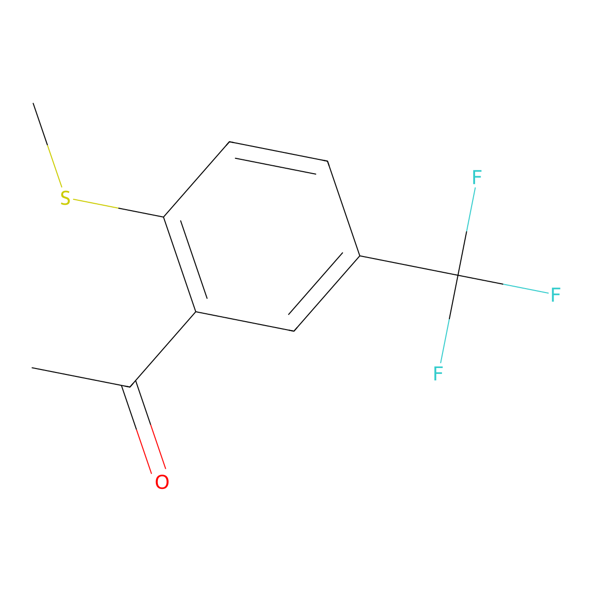 1-(2-Methylsulfanyl-5-trifluoromethyl-phenyl)-ethanone molecular structure, CAS 752132-36-8