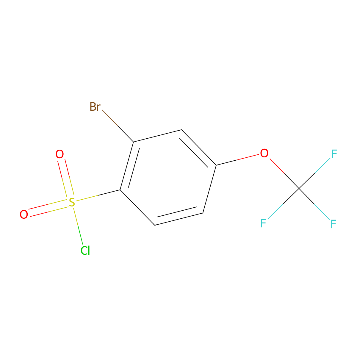 2-Bromo-4-(trifluoromethoxy)benzene-1-sulfonyl chloride molecular structure, CAS 752132-49-3
