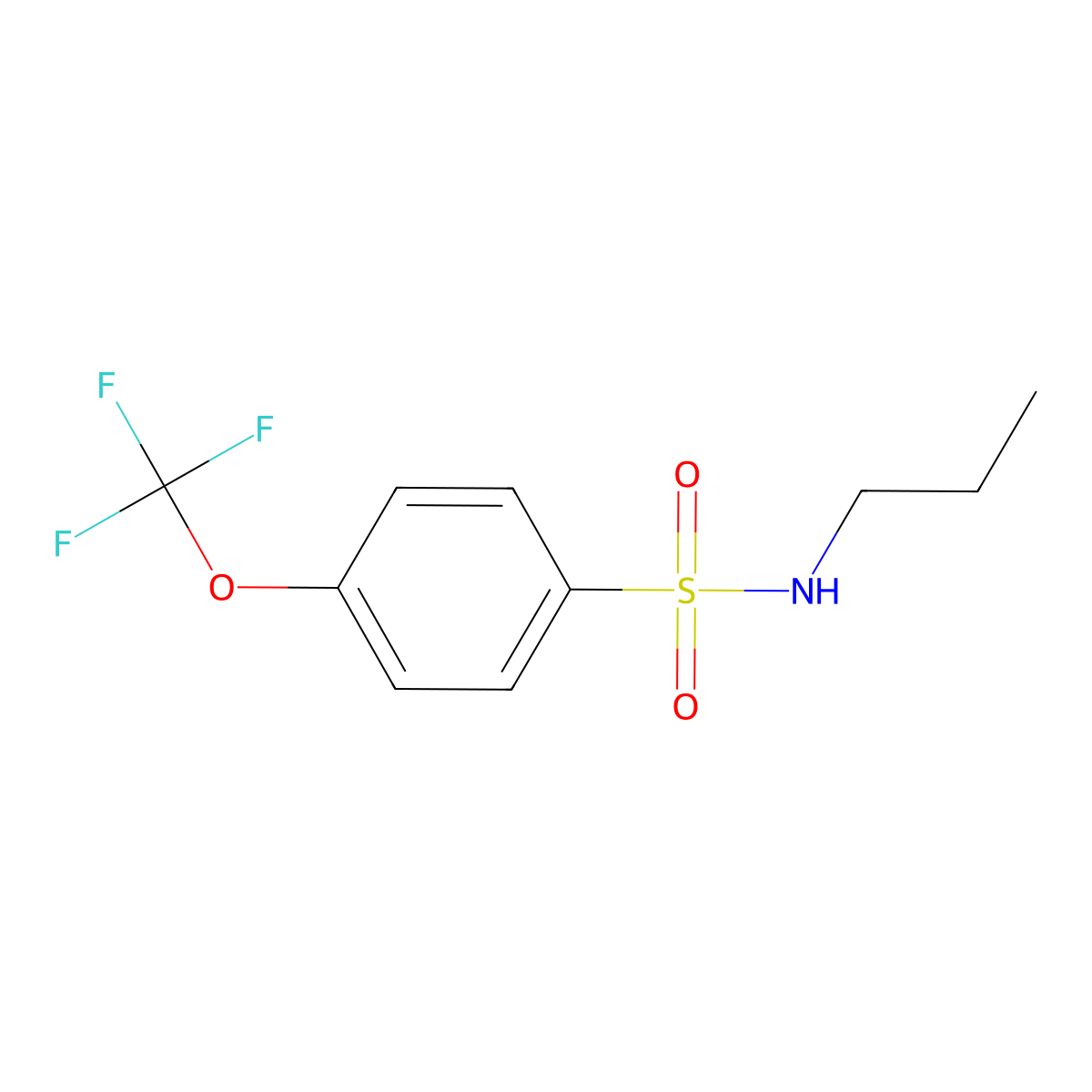 N-propyl-4-(trifluoromethoxy)benzenesulfonamide molecular structure, CAS 752132-61-9