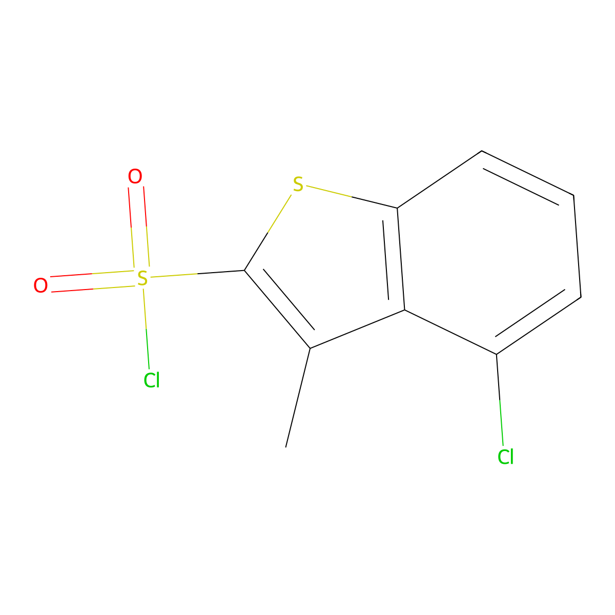 4-Chloro-3-methyl-1-benzothiophene-2-sulfonyl chloride molecular structure, CAS 752135-45-8