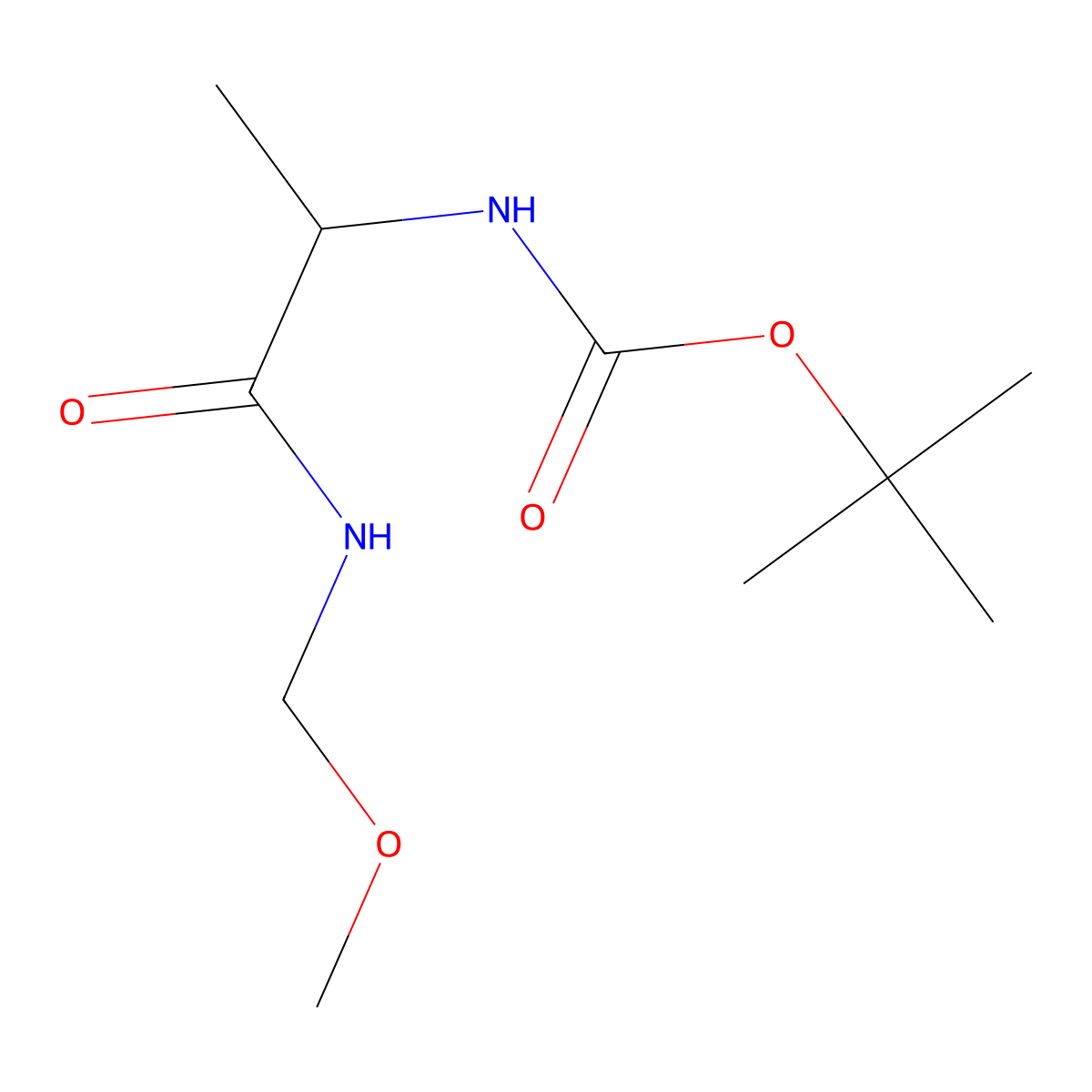 tert-Butyl (1-((methoxymethyl)amino)-1-oxopropan-2-yl)carbamate molecular structure, CAS 752135-64-1