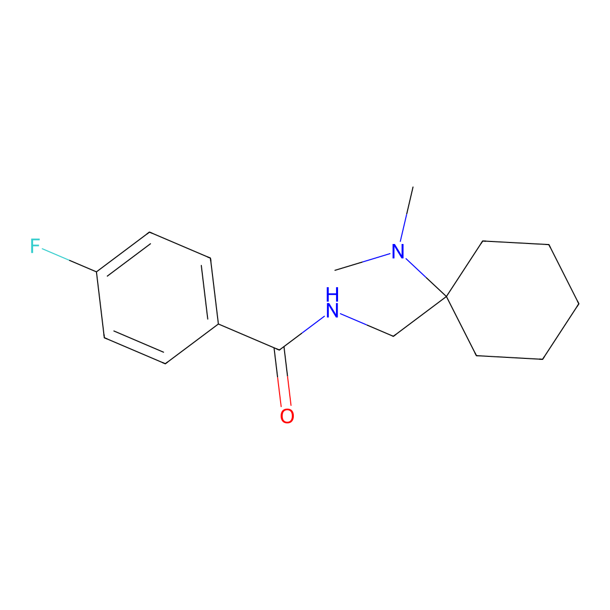 N-((1-(Dimethylamino)cyclohexyl)methyl)-4-fluorobenzamide molecular structure, CAS 752142-28-2