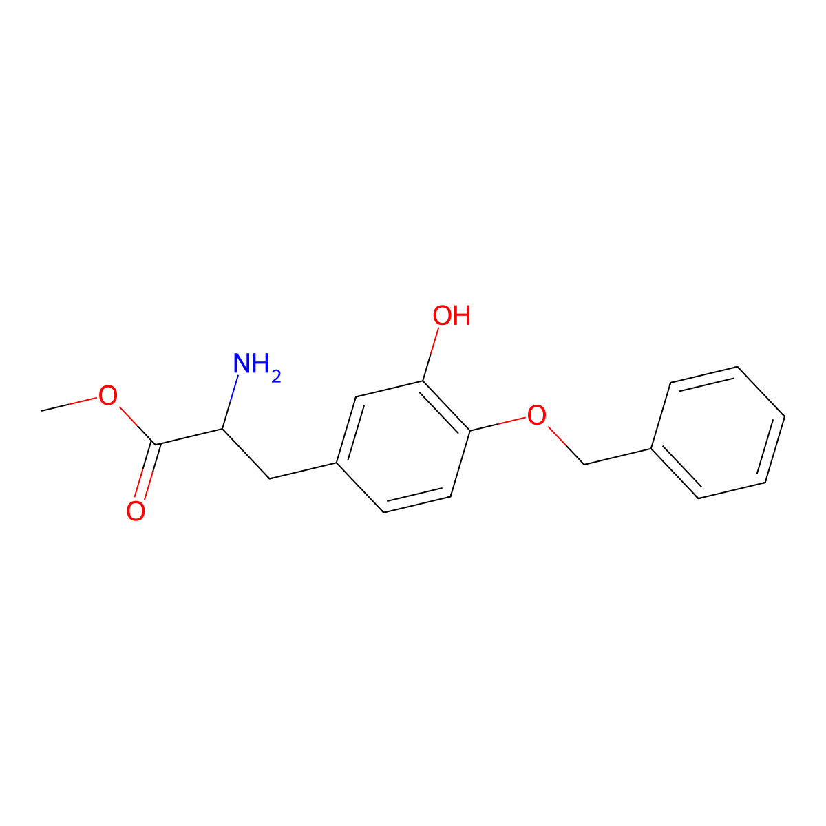 (S)-Methyl 2-amino-3-(4-(benzyloxy)-3-hydroxyphenyl)propanoate molecular structure, CAS 752145-51-0
