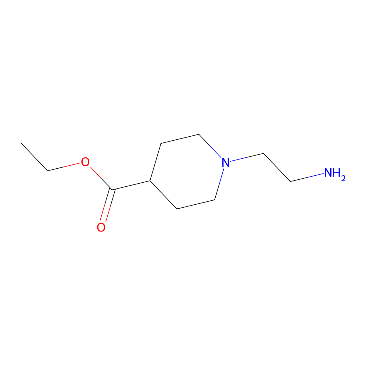 Ethyl 1-(2-aminoethyl)piperidine-4-carboxylate molecular structure, CAS 752181-51-4