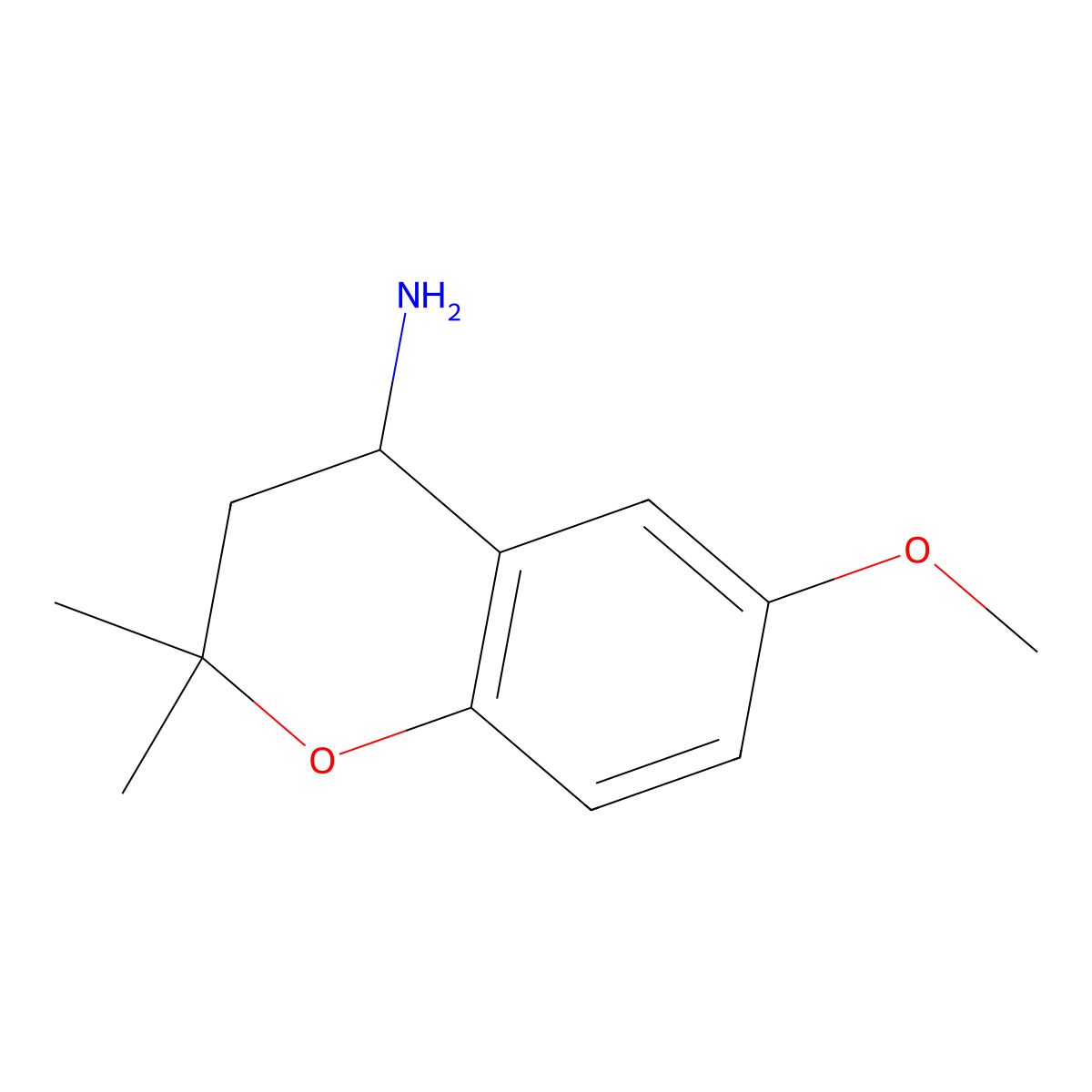 (6-methoxy-2,2-dimethyl-3,4-dihydro-2H-chromen-4-yl)amine molecular structure, CAS 752184-51-3