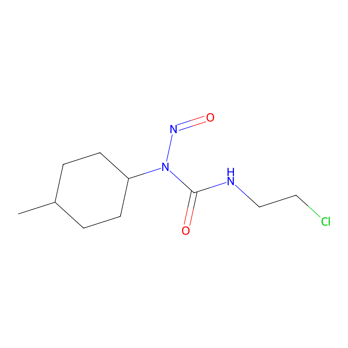 N'-(2-Chloroethyl)-N-(4-methylcyclohexyl)-N-nitrosourea molecular structure, CAS 75219-93-1