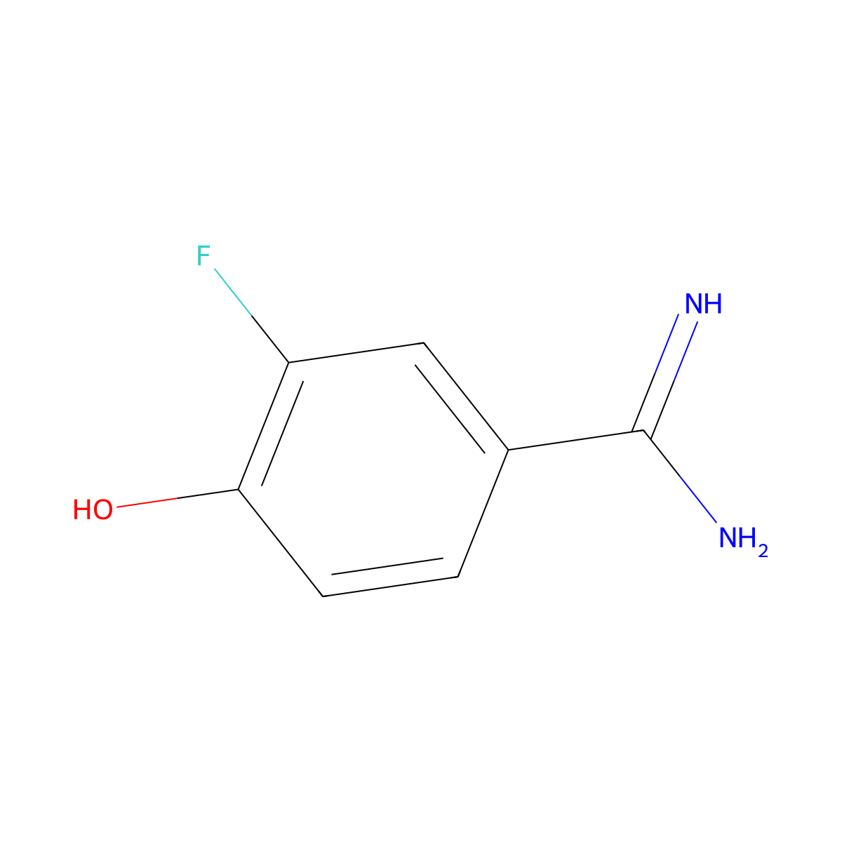3-Fluoro-4-hydroxybenzimidamide molecular structure, CAS 752190-40-2