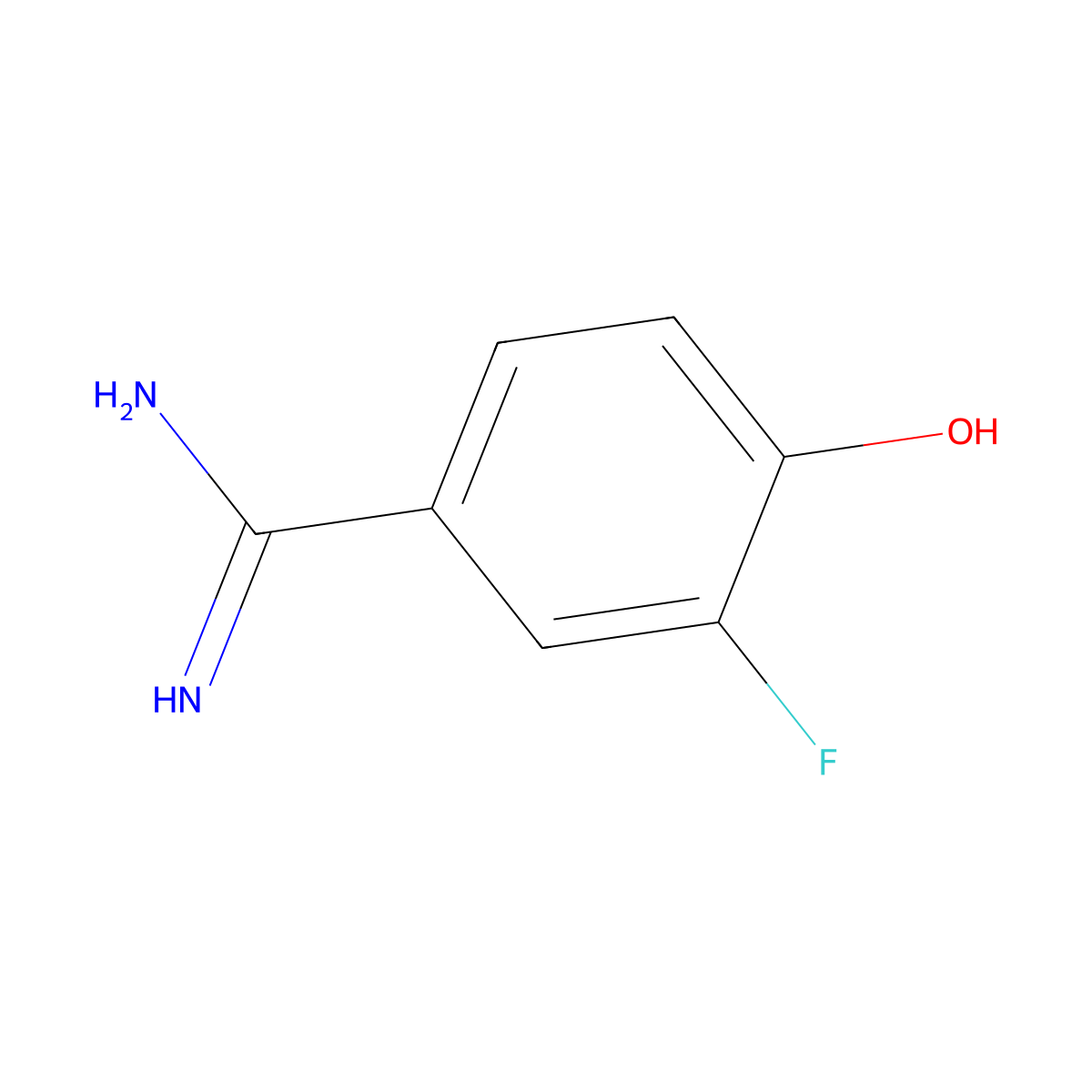 3-Fluoro-4-hydroxybenzimidamide molecular structure, CAS 752190-40-2