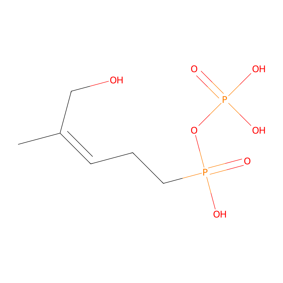(5-Hydroxy-4-methylpent-3-enyl)-phosphonooxyphosphinic acid molecular structure, CAS 752198-24-6