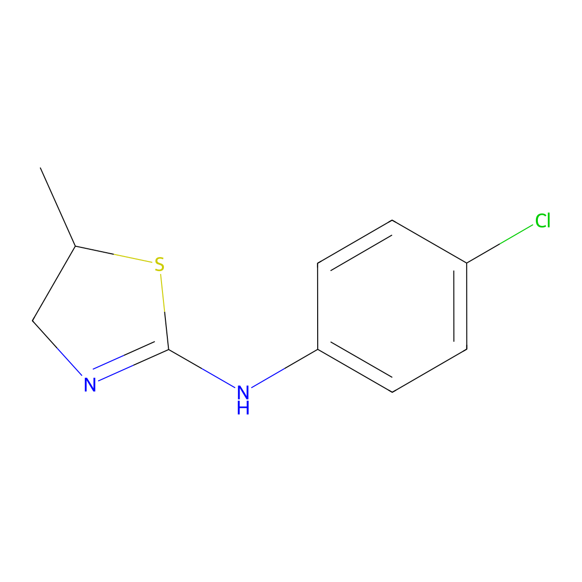 N-(4-Chlorophenyl)-5-methyl-4,5-dihydro-1,3-thiazol-2-amine molecular structure, CAS 75220-48-3