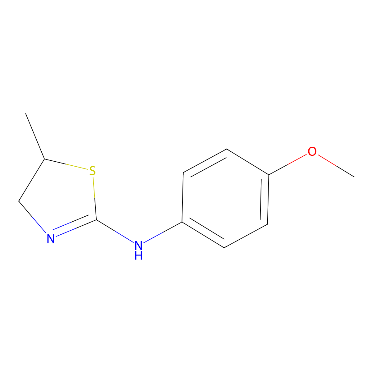 4,5-Dihydro-N-(4-methoxyphenyl)-5-methyl-2-thiazolamine molecular structure, CAS 75220-49-4