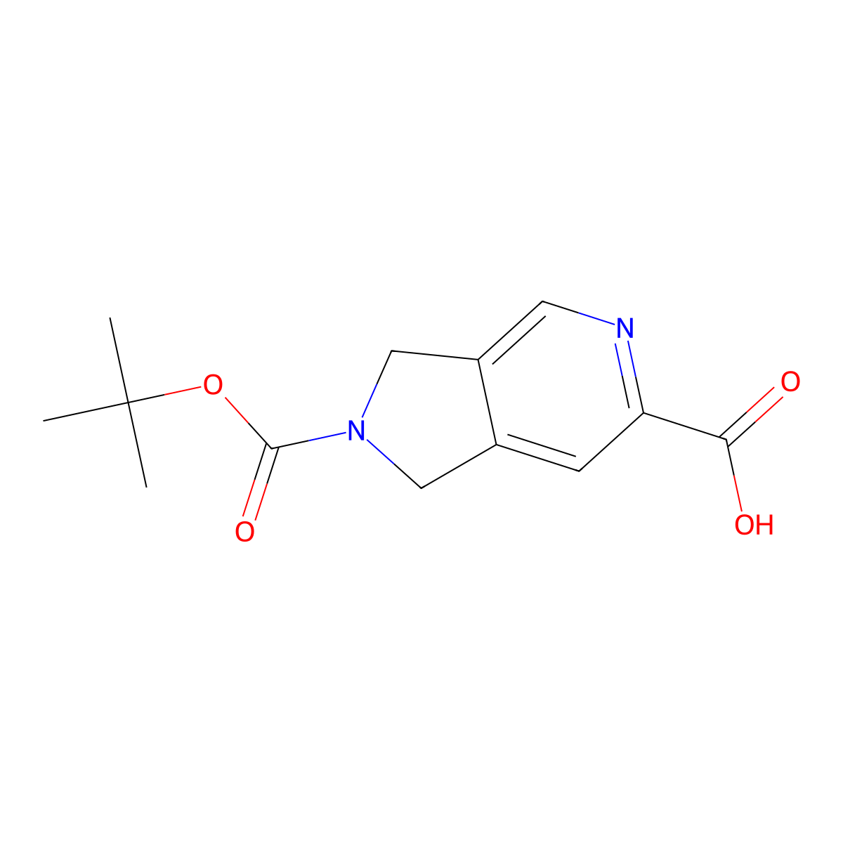 2-(tert-butoxycarbonyl)-2,3-dihydro-1H-pyrrolo[3,4-c]pyridine-6-carboxylic acid molecular structure, CAS 752202-61-2