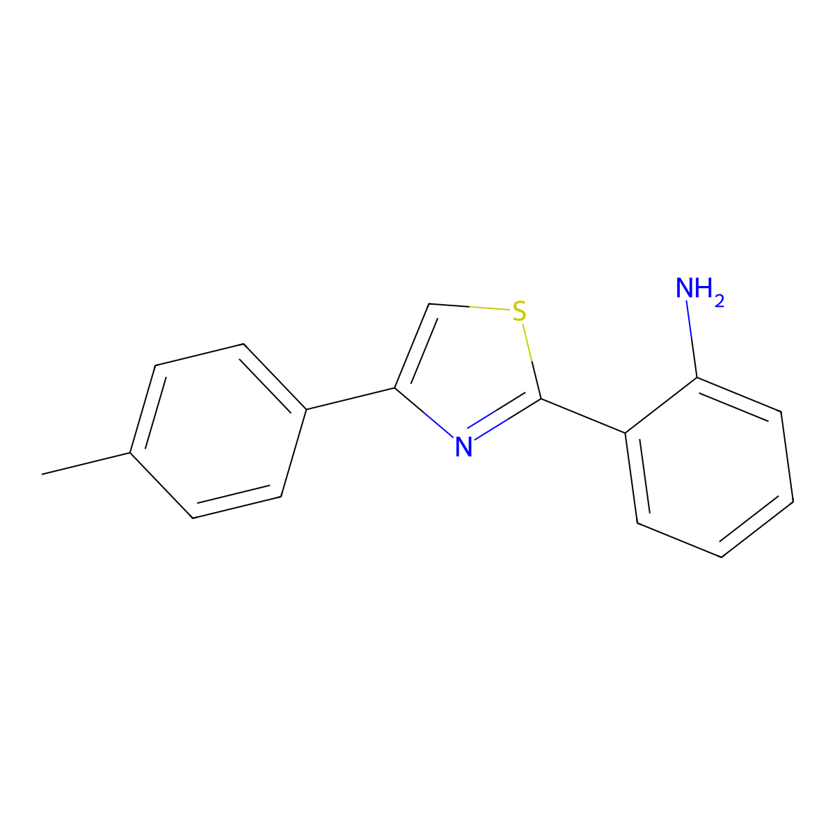 2-[4-(4-Methylphenyl)-1,3-thiazol-2-yl]aniline molecular structure, CAS 75221-04-4
