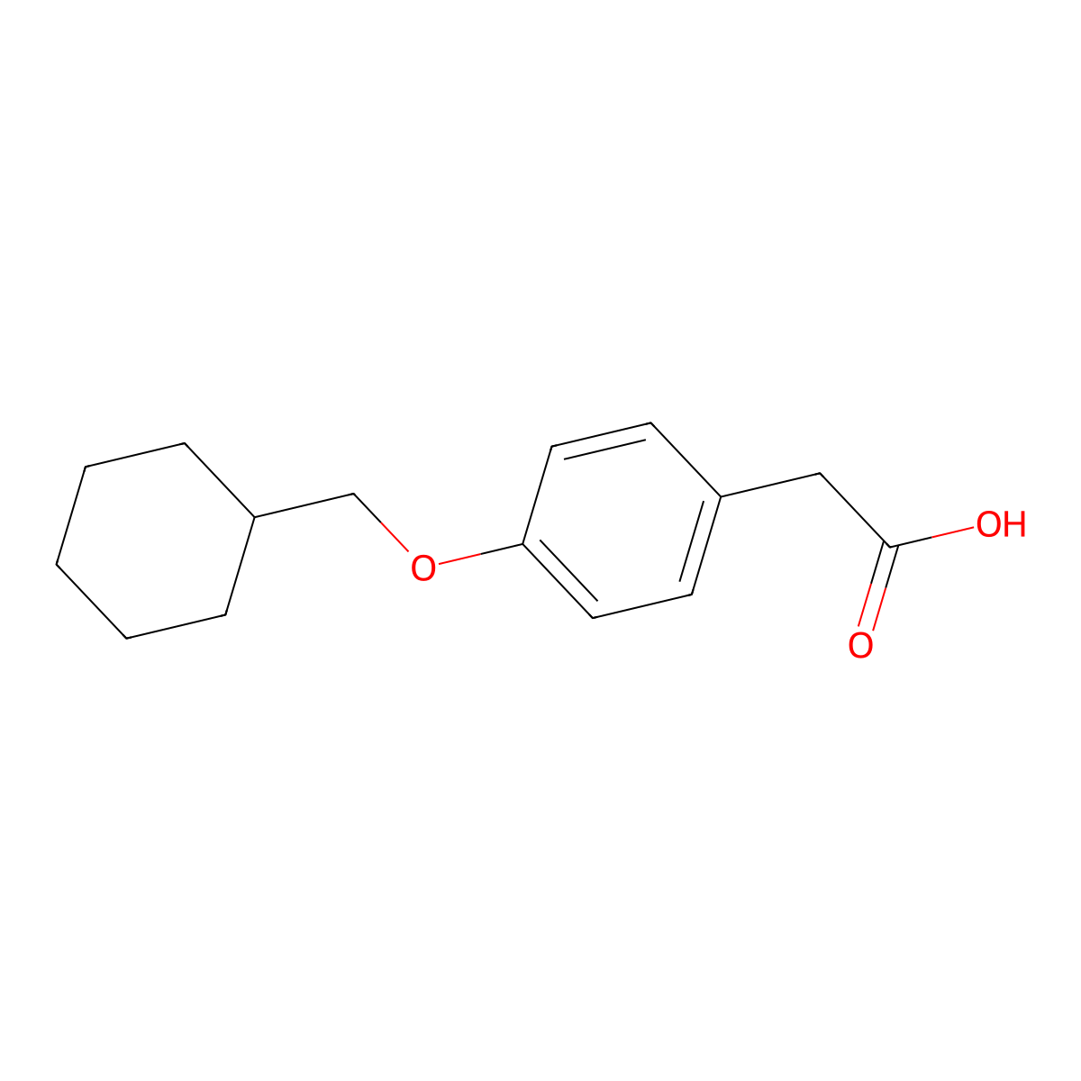 4-(Cyclohexylmethoxy)-benzeneacetic acid molecular structure, CAS 75221-40-8