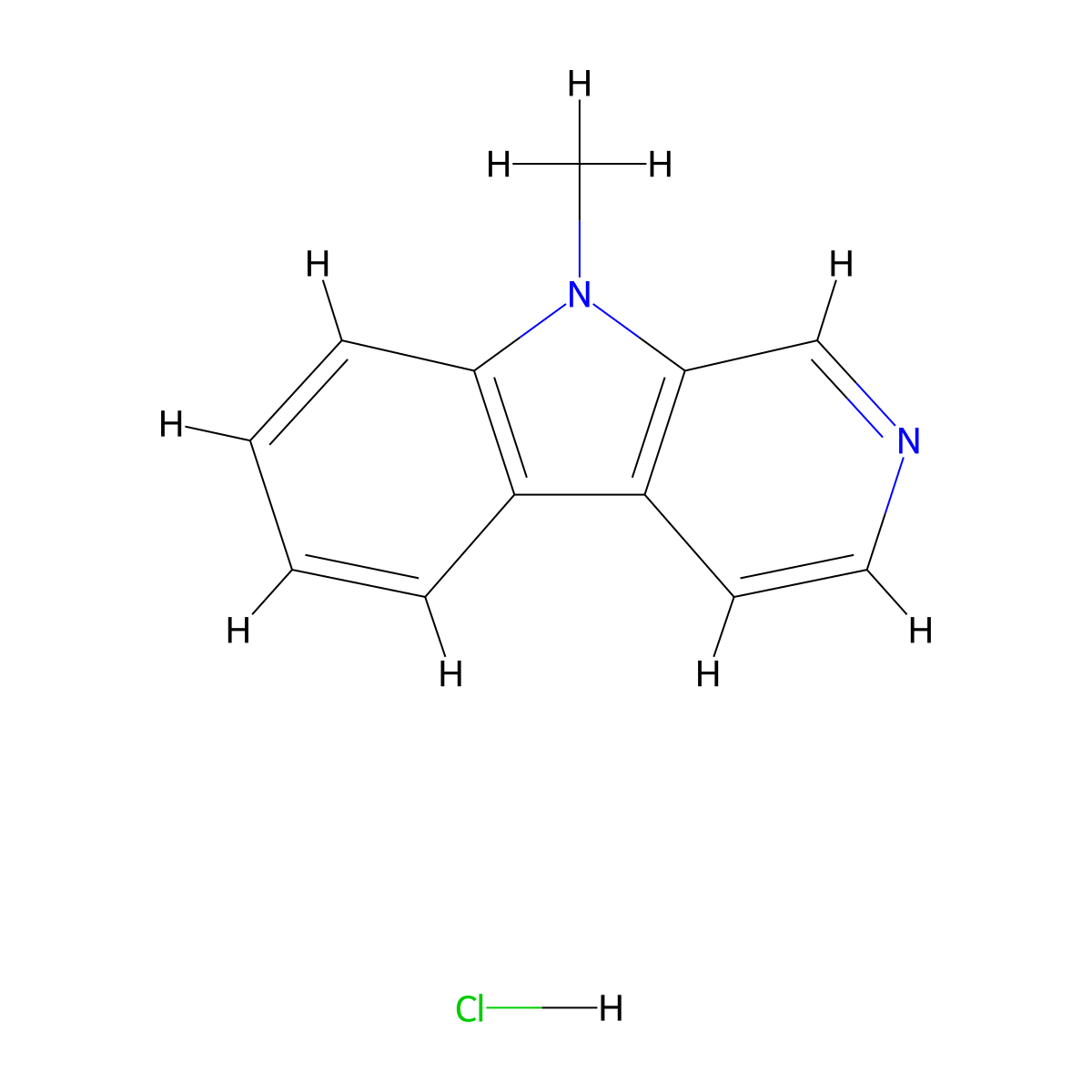 9-Methyl-9H-pyrido[3,4-B]indole hydrochloride molecular structure, CAS 752213-27-7