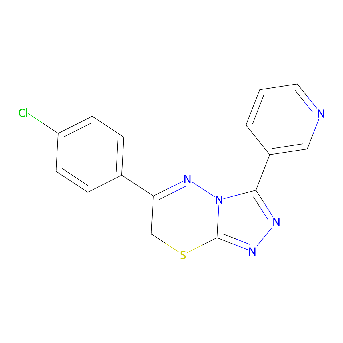 3-[6-(4-chlorophenyl)-7H-[1,2,4]triazolo[3,4-b][1,3,4]thiadiazin-3-yl]pyridine molecular structure, CAS 752216-48-1