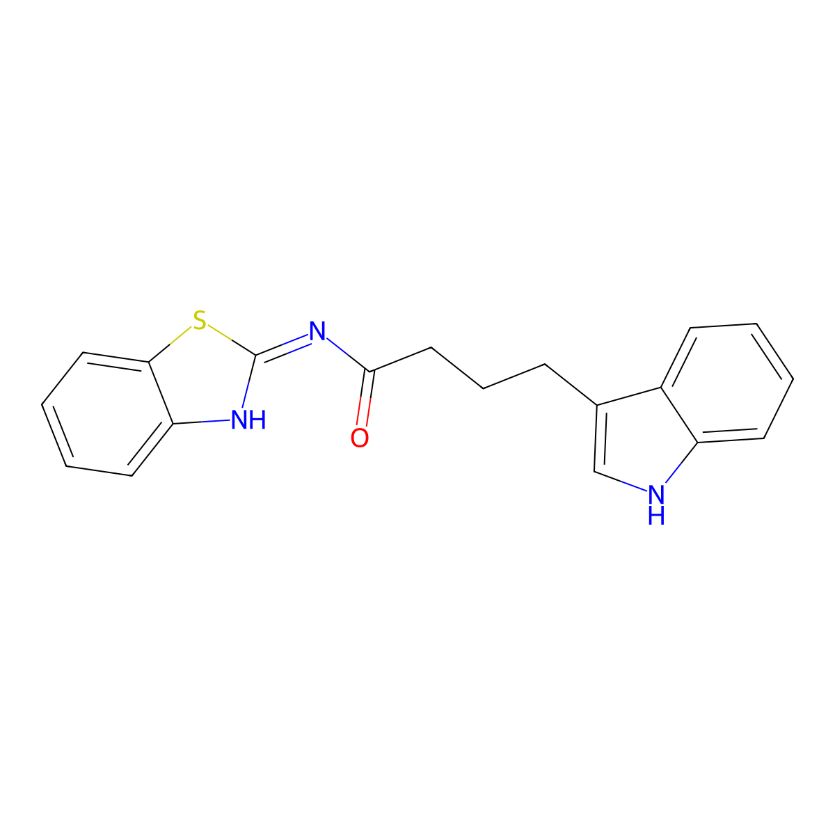 N-(1,3-benzothiazol-2-yl)-4-(1H-indol-3-yl)butanamide molecular structure, CAS 752219-15-1