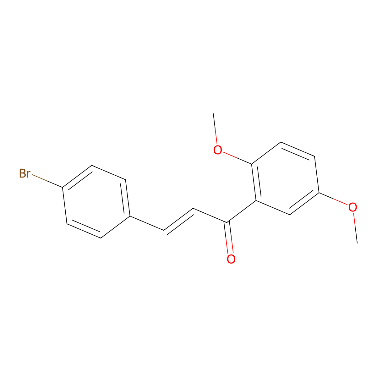 (2E)-3-(4-Bromophenyl)-1-(2,5-dimethoxyphenyl)prop-2-en-1-one molecular structure, CAS 752222-60-9