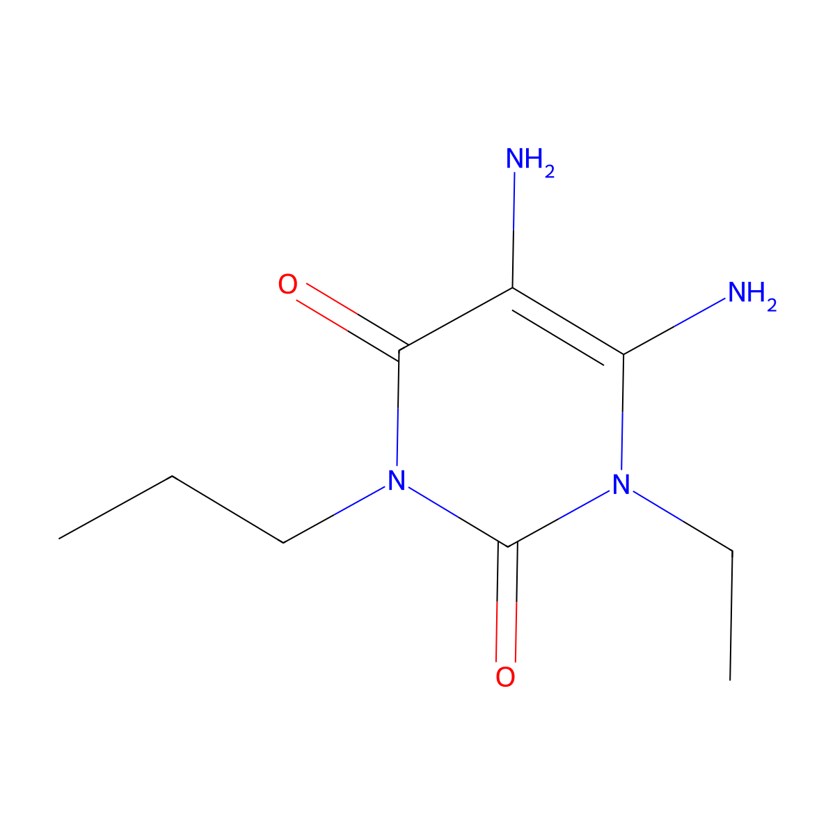 5,6-diamino-1-ethyl-3-propylpyrimidine-2,4(1H,3H)-dione molecular structure, CAS 752222-81-4