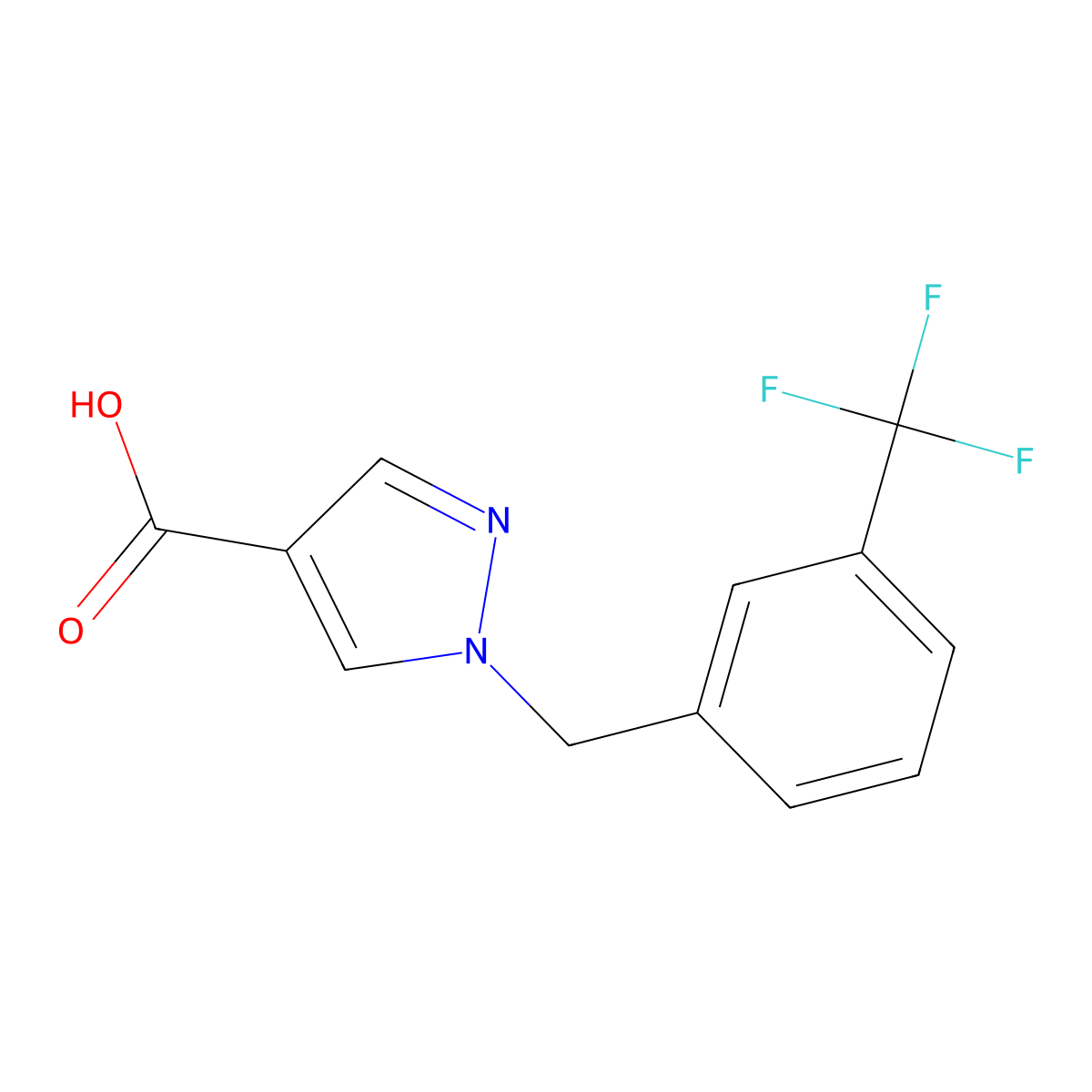 1-(3-(Trifluoromethyl)benzyl)-1H-pyrazole-4-carboxylic acid molecular structure, CAS 752222-88-1