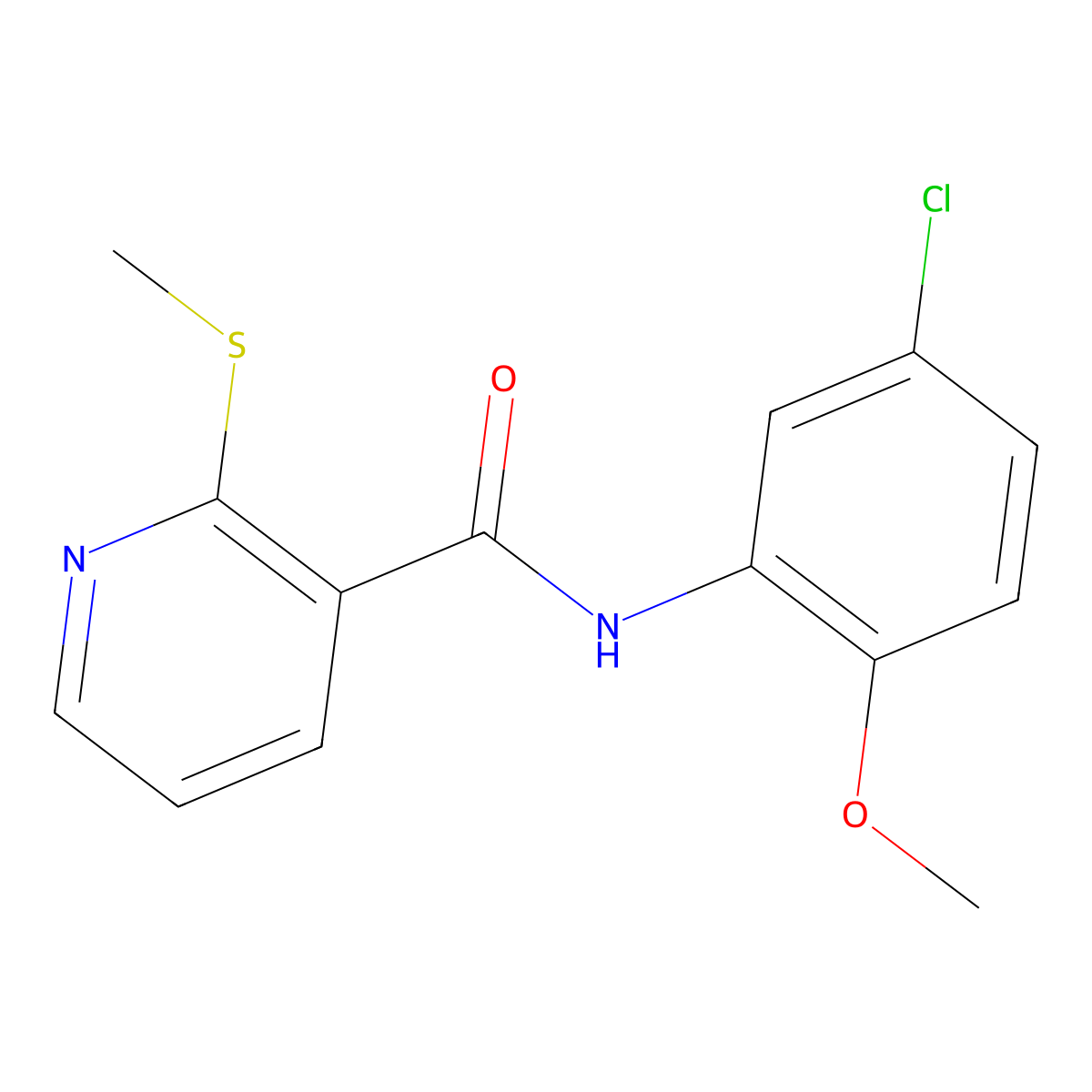 N-(5-chloro-2-methoxyphenyl)-2-methylsulfanylpyridine-3-carboxamide molecular structure, CAS 752226-07-6
