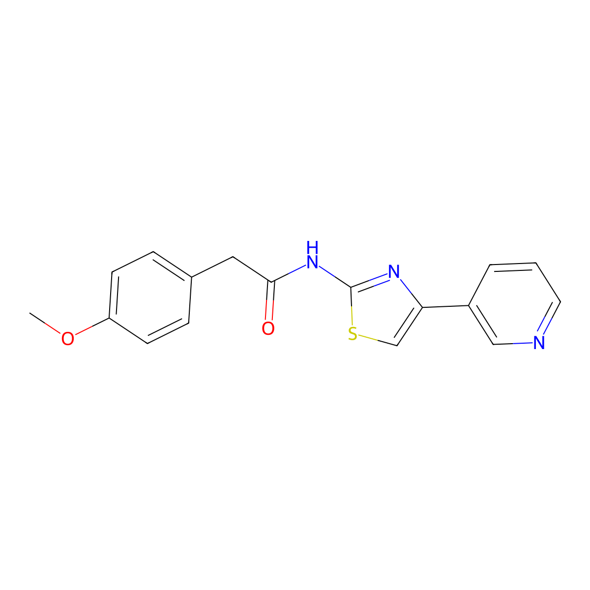 2-(4-methoxyphenyl)-N-[4-(pyridin-3-yl)-1,3-thiazol-2-yl]acetamide molecular structure, CAS 752226-18-9