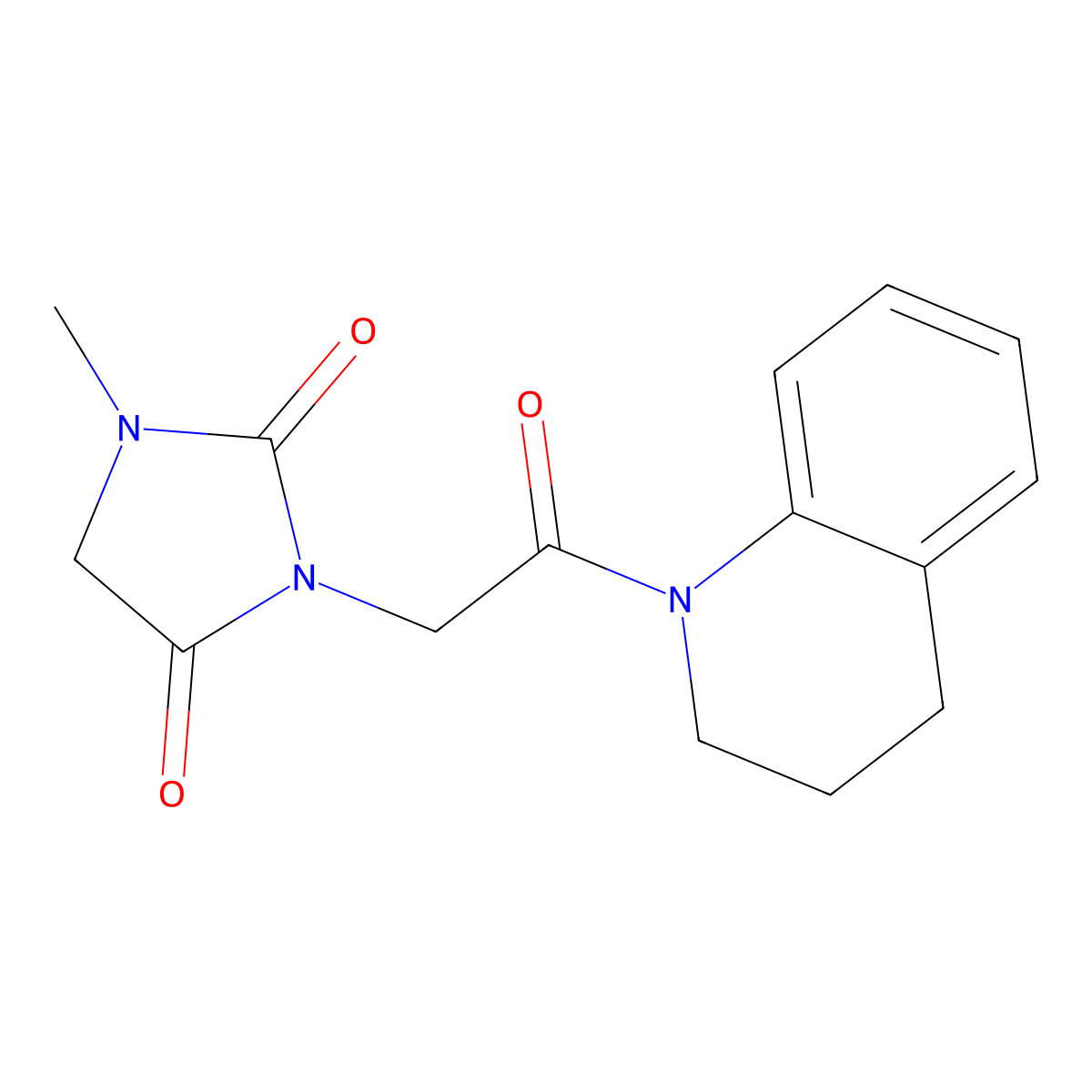 3-[2-(3,4-dihydro-2H-quinolin-1-yl)-2-oxoethyl]-1-methylimidazolidine-2,4-dione molecular structure, CAS 752226-48-5