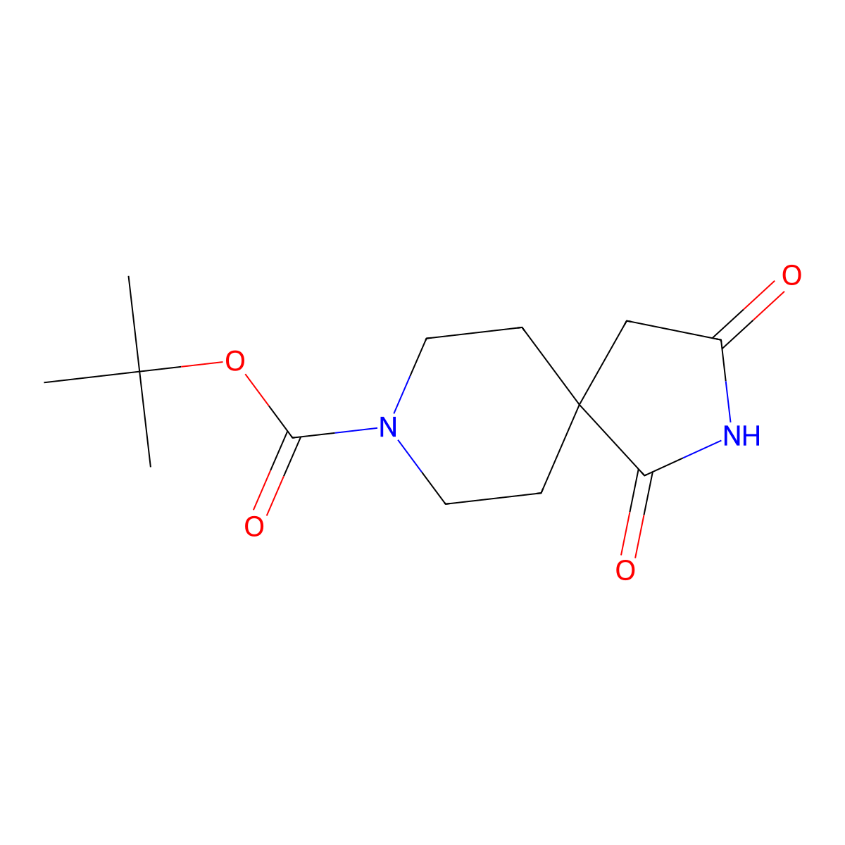 Tert-butyl 1,3-dioxo-2,8-diazaspiro[4.5]decane-8-carboxylate molecular structure, CAS 752234-60-9