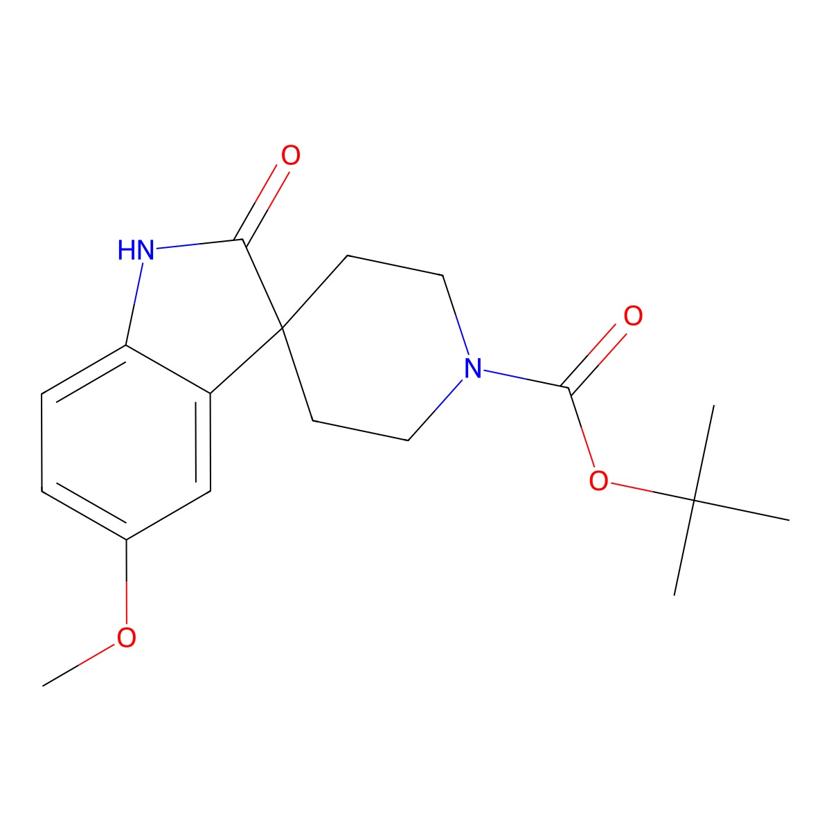 1'-Boc-1,2-dihydro-5-methoxy-2-oxo-spiro[3H-indole-3,4'-piperidine] molecular structure, CAS 752234-64-3