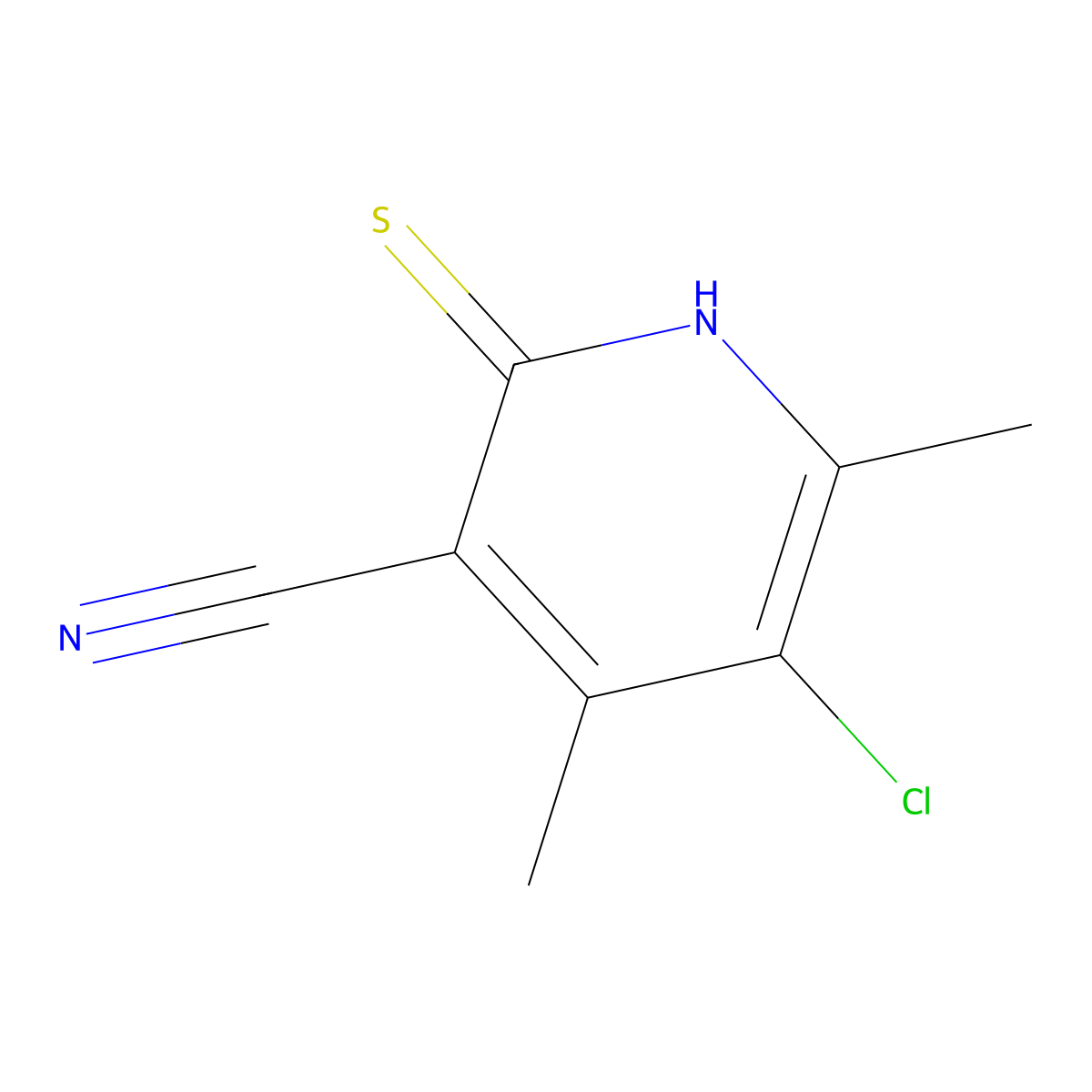 5-Chloro-4,6-dimethyl-2-thioxo-1,2-dihydropyridine-3-carbonitrile molecular structure, CAS 752238-36-1