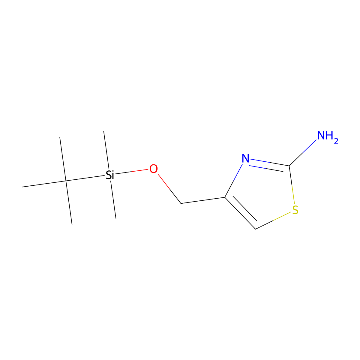 2-Amino-4-tert-butyldimethylsilyloxy-methyl-thiazole molecular structure, CAS 752241-92-2