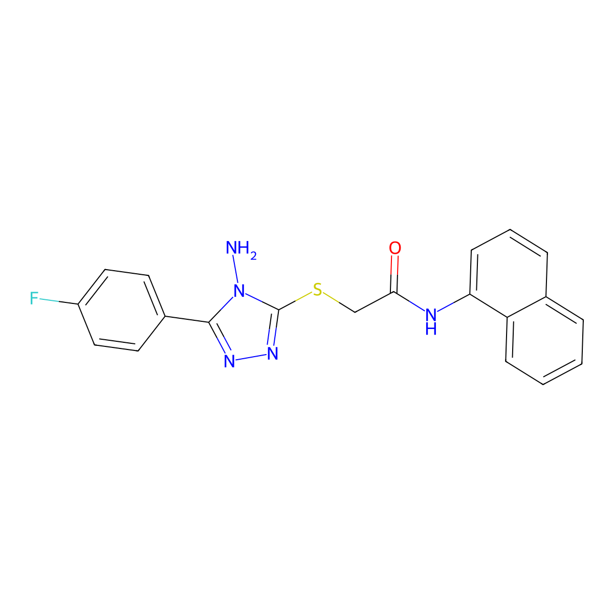 2-{[4-amino-5-(4-fluorophenyl)-4H-1,2,4-triazol-3-yl]sulfanyl}-N-(naphthalen-1-yl)acetamide molecular structure, CAS 752243-07-5