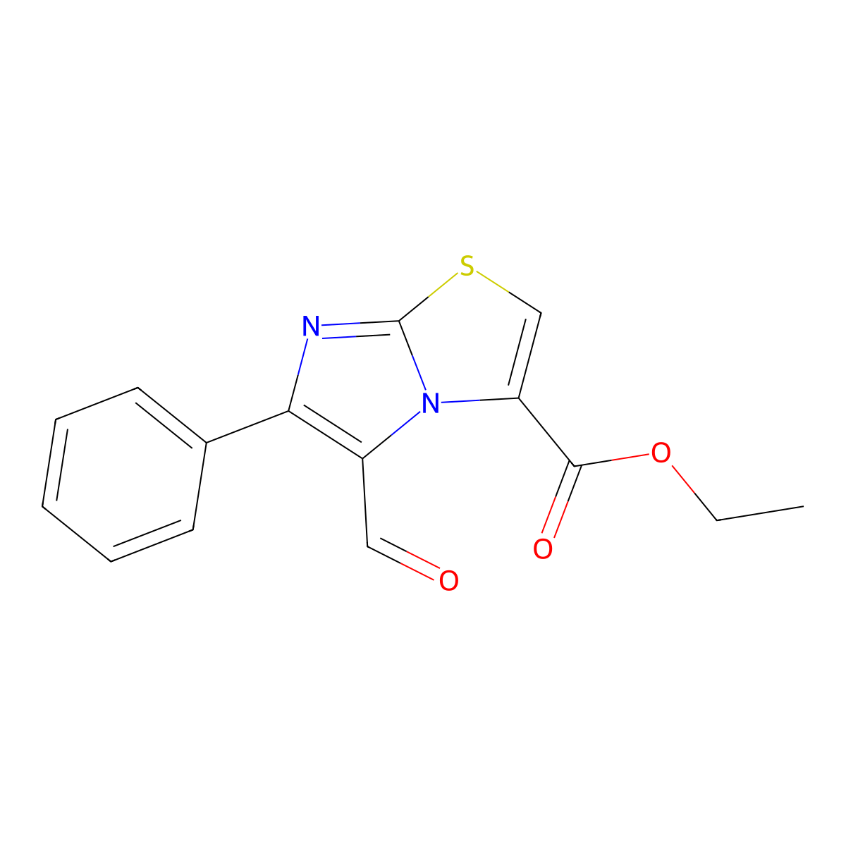 Ethyl 5-formyl-6-phenylimidazo[2,1-b][1,3]thiazole-3-carboxylate molecular structure, CAS 752244-07-8
